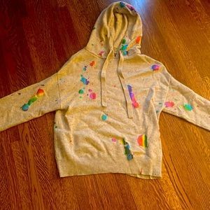 Paint splatter cashmere hoodie